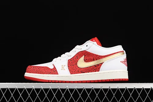 All categories Air Jordan Jordan series basketball shoes Air Jordan 1 Low G version pure original Air Jordan 1 Low AJ1 Joe 1 white red gold low-top cultural leisure sports sneakers DJ5185-100